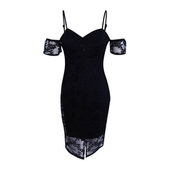 Guess Women's Cold-Shoulder Lace Dress - Black - Picture 2 of 2